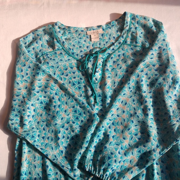 Lucky Brand Sheer Peasant BOHO Top - Picture 3 of 8